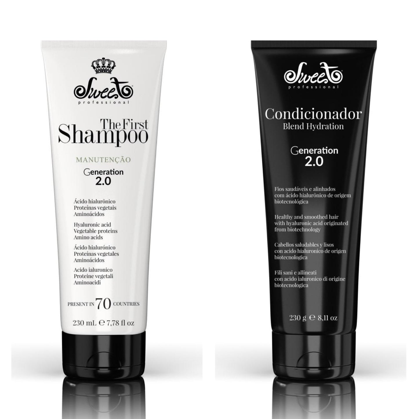 PACK Champú SWEET The First + Acondicionador Blend Hydration Lovely mantenimiento alisado 230ml X2 (NUEVO ENVASE)