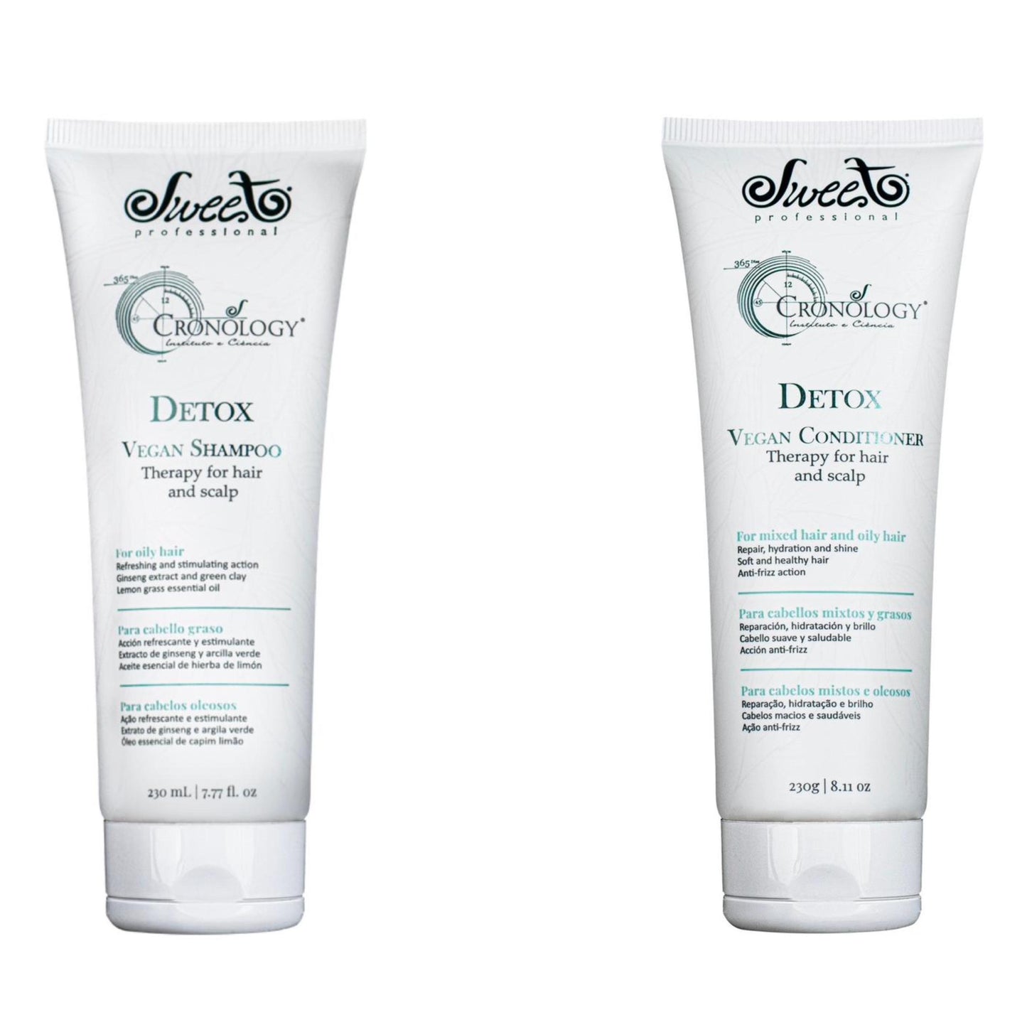 PACK Champú vegano SWEET Détox + Acondicionador Home Care 230ml X2