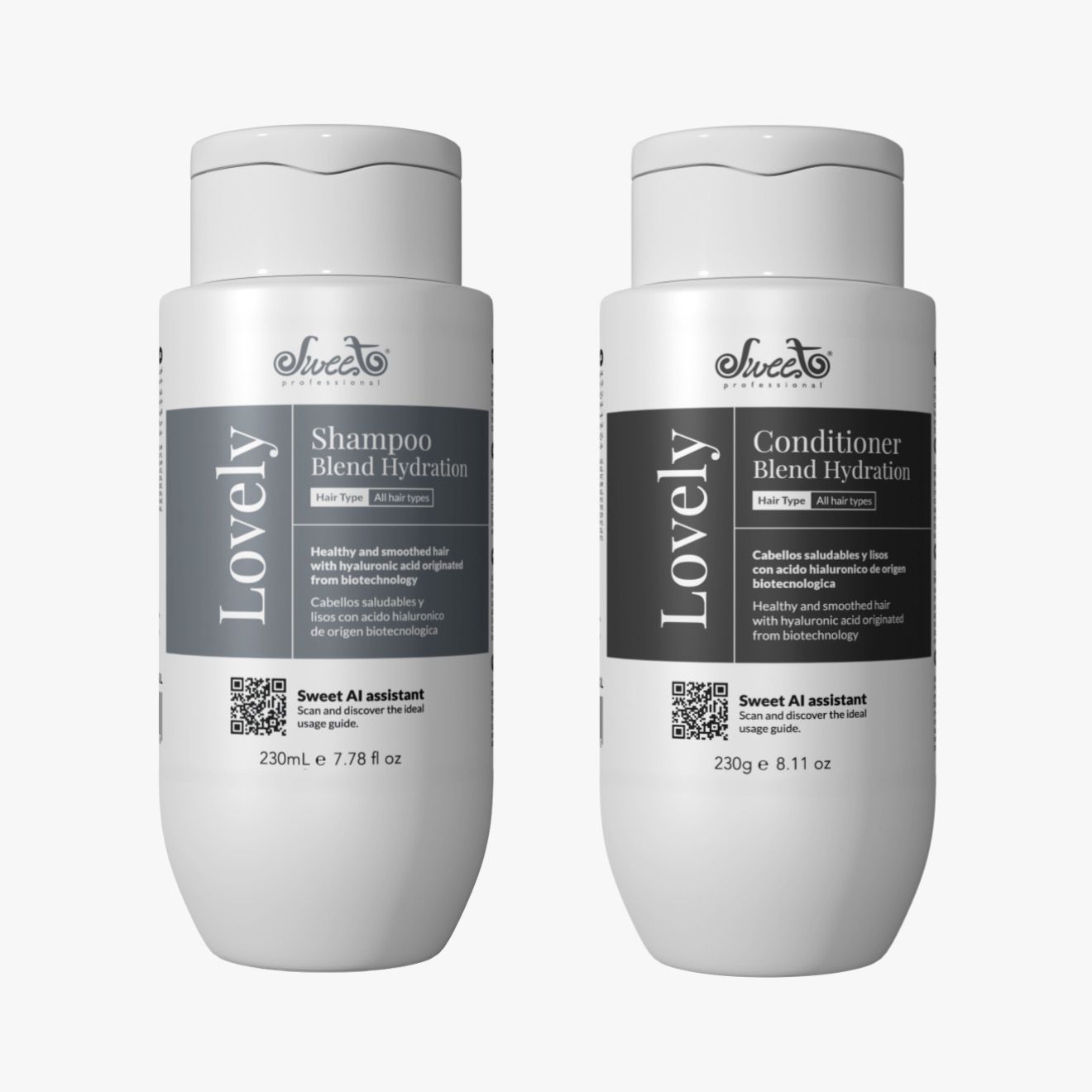 PACK Champú SWEET + Acondicionador Blend hydration Lovely mantenimiento alisado 230ml X2 (NUEVO ENVASE)