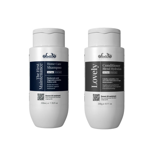 PACK Champú SWEET The First + Acondicionador Blend Hydration Lovely mantenimiento alisado 230ml X2 (NUEVO ENVASE)