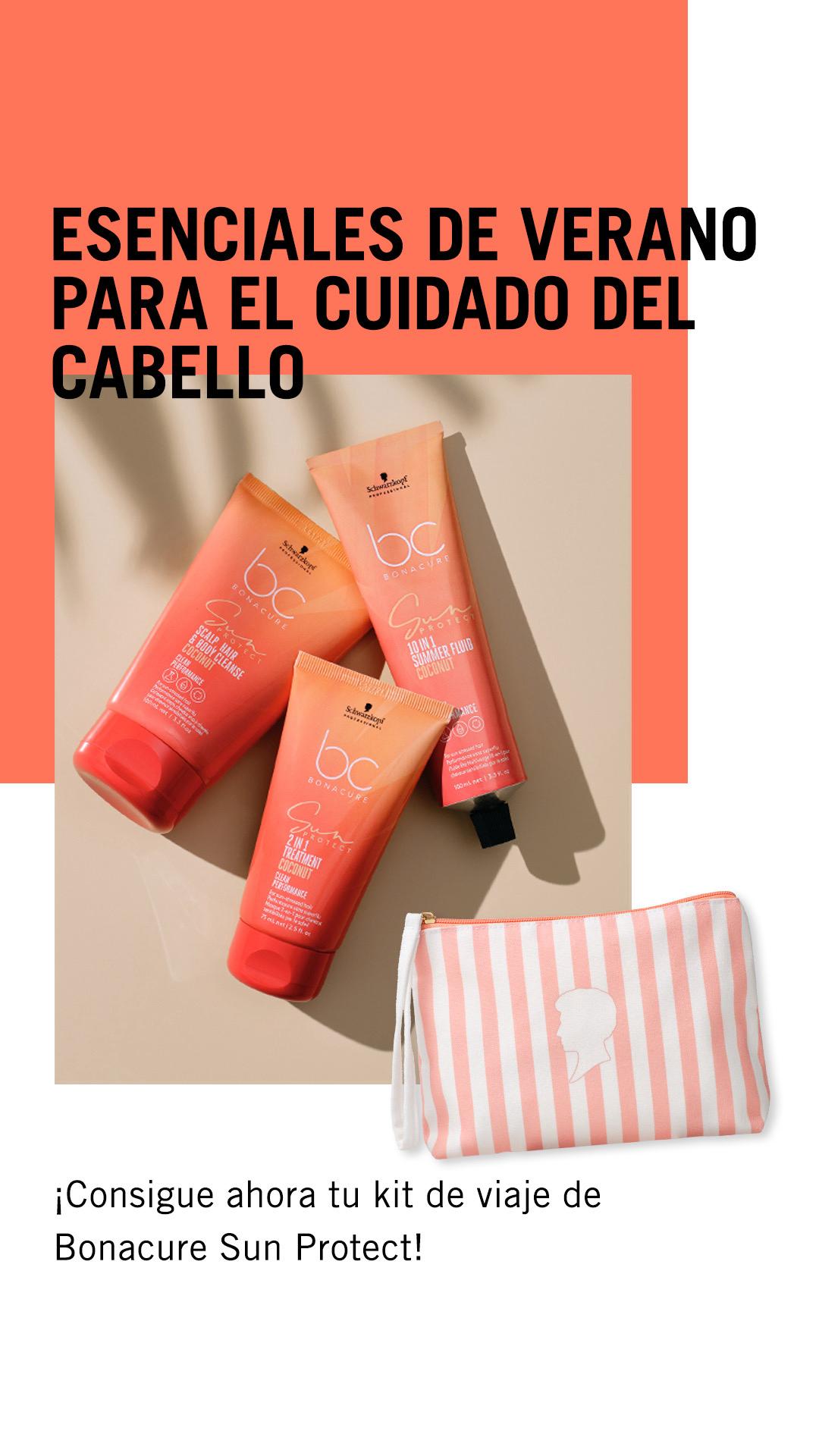 Pack Solar verano 2025 BC Schwarzkopf - Champú 100ml + Mascarilla 2 en 1 75ml + Protector fluido 100ml + bolso regalo